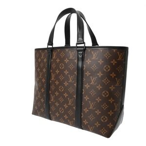 Louis Vuitton Noir Bag Macassar Black Monogram Tote Brown Weekend